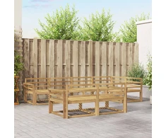 Lauko sofos komplektas 8 pcs Balta 329 x 170,5 x 73 cm