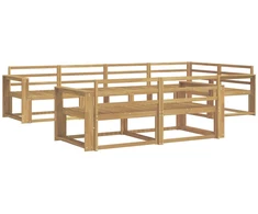 Lauko sofos komplektas 8 pcs Balta 331 x 172,5 x 73 cm