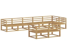 Lauko sofos komplektas 8 pcs Balta 404 x 166,5 x 73 cm