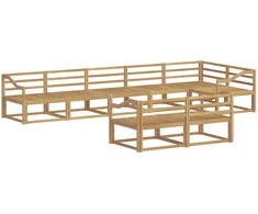 Lauko sofos komplektas 8 pcs Balta 404 x 166,5 x 73 cm