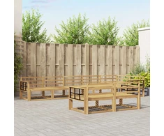 Lauko sofos komplektas 8 pcs Balta 406 x 168,5 x 73 cm