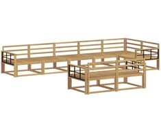 Lauko sofos komplektas 8 pcs Balta 406 x 168,5 x 73 cm