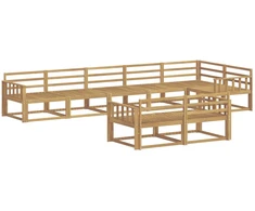 Lauko sofos komplektas 8 pcs Balta 406 x 168,5 x 73 cm