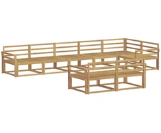 Lauko sofos komplektas 8 pcs Balta 408 x 172,5 x 73 cm
