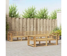 Lauko sofos komplektas 8 pcs Balta 410 x 172,5 x 73 cm