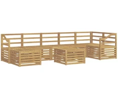 Lauko sofos komplektas 8 pcs Balta 59 x 59 x 37 cm