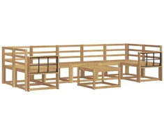 Lauko sofos komplektas 8 pcs Balta 59 x 59 x 37 cm