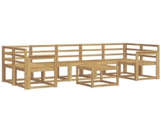 Lauko sofos komplektas 8 pcs Balta 59 x 59 x 37 cm