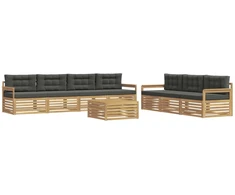 Lauko sofos komplektas 8 pcs Balta ir antracito 79 x 79 x 37 cm