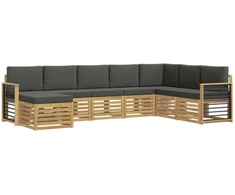 Lauko sofos komplektas 8 pcs Balta ir antracito