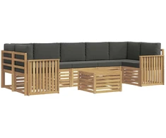 Lauko sofos komplektas 8 pcs Balta ir antracito Poliesteris