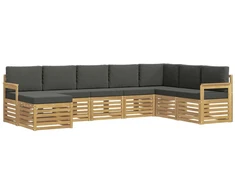 Lauko sofos komplektas 8 pcs Balta ir antracito