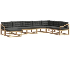 Lauko sofos komplektas 8 pcs Balta ir antracito