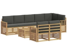 Lauko sofos komplektas 8 pcs Balta ir antracito 59 x 59 x 37 cm