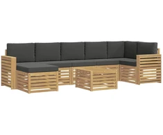 Lauko sofos komplektas 8 pcs Balta ir antracito 59 x 59 x 37 cm