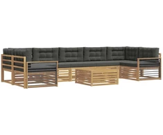 Lauko sofos komplektas 8 pcs Balta ir antracito
