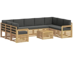 Lauko sofos komplektas 8 pcs Balta ir antracito 59 x 59 x 37 cm