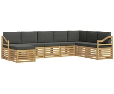 Lauko sofos komplektas 8 pcs Balta ir antracito