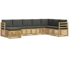 Lauko sofos komplektas 8 pcs Balta ir antracito