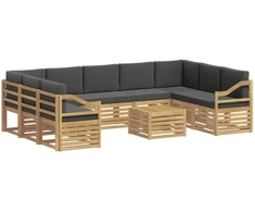Lauko sofos komplektas 8 pcs Balta ir antracito 59 x 59 x 37 cm