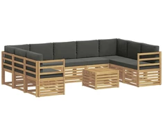 Lauko sofos komplektas 8 pcs Balta ir antracito 59 x 59 x 37 cm
