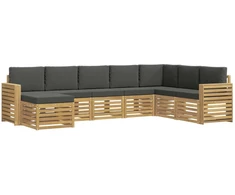 Lauko sofos komplektas 8 pcs Balta ir antracito
