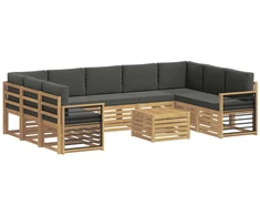 Lauko sofos komplektas 8 pcs Balta ir antracito 59 x 59 x 37 cm