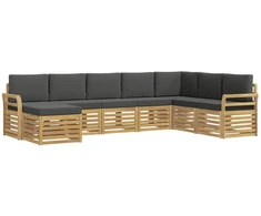 Lauko sofos komplektas 8 pcs Balta ir antracito