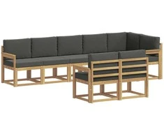Lauko sofos komplektas 8 pcs Balta ir antracito Poliesteris