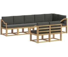Lauko sofos komplektas 8 pcs Balta ir antracito Poliesteris