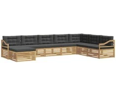Lauko sofos komplektas 8 pcs Balta ir antracito Poliesteris