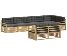 Lauko sofos komplektas 8 pcs Balta ir antracito