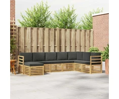 Lauko sofos komplektas 8 pcs Balta ir antracito