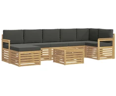 Lauko sofos komplektas 8 pcs Balta ir antracito 59 x 59 x 37 cm
