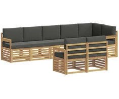 Lauko sofos komplektas 8 pcs Balta ir antracito