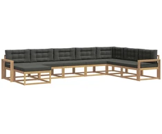 Lauko sofos komplektas 8 pcs Balta ir antracito