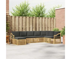 Lauko sofos komplektas 8 pcs Balta ir antracito