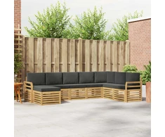 Lauko sofos komplektas 8 pcs Balta ir antracito