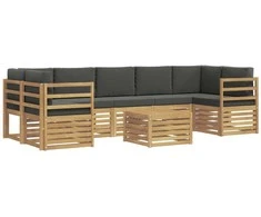 Lauko sofos komplektas 8 pcs Balta ir antracito Poliesteris