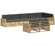 Lauko sofos komplektas 8 pcs Balta ir antracito