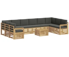 Lauko sofos komplektas 8 pcs Balta ir antracito 59 x 59 x 37 cm