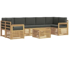 Lauko sofos komplektas 8 pcs Balta ir antracito Poliesteris