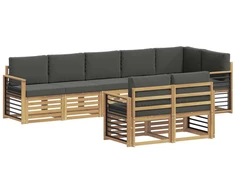 Lauko sofos komplektas 8 pcs Balta ir antracito