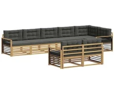 Lauko sofos komplektas 8 pcs Balta ir antracito Poliesteris