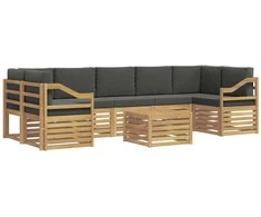Lauko sofos komplektas 8 pcs Balta ir antracito Poliesteris