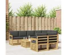 Lauko sofos komplektas 8 pcs Balta ir antracito 59 x 59 x 37 cm