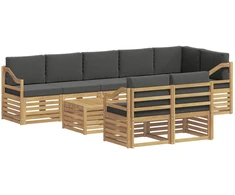 Lauko sofos komplektas 8 pcs Balta ir antracito 59 x 59 x 37 cm