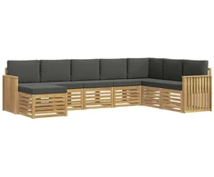Lauko sofos komplektas 8 pcs Balta ir antracito