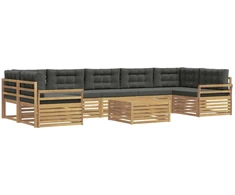 Lauko sofos komplektas 8 pcs Balta ir antracito