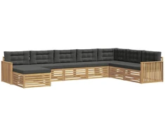 Lauko sofos komplektas 8 pcs Balta ir antracito